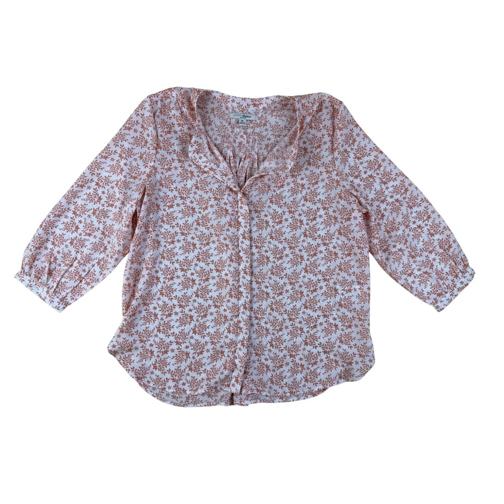 Boho Floral Blouse Polyester Pleated Back Size M Jachs Girlfriend